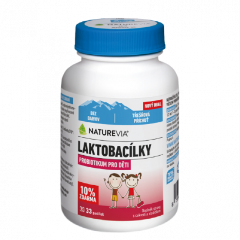 Swiss NatureVia Laktobacilky - Лактобацилки детские со вкусом черешни, 33 пастилки